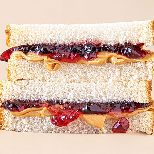 Peanut better and jelly sandwich
