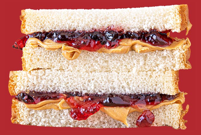 peanut butter and jelly sandwich